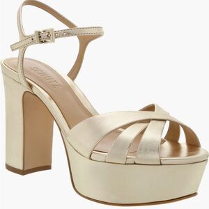 SCHUTZ Keefa Platform Sandal - Gold (platina) - NIB